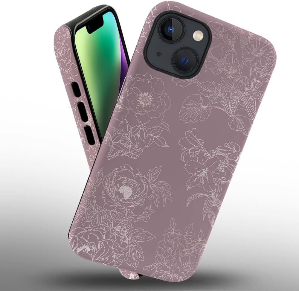 61KWknEt4ML._AC_SL1000 Phone Case Compatible with iPhone 14 Plus Case,Hybrid 2 Layer PC Hard Shell + Silicone Protective Case, White Gold Marble Scratch-Resistant Shockproof Cover for iPhone 14 Plus