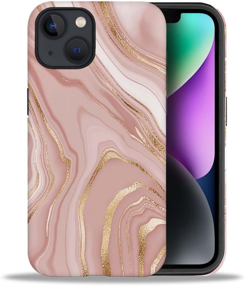 Case Compatible with iPhone 11,Colorful Marble 2 in 1 Phone Case for Women Men,Soft TPU and PC Hard Shell Mixed Two-Layer Protective Phone Case for 11 6.1 Inch