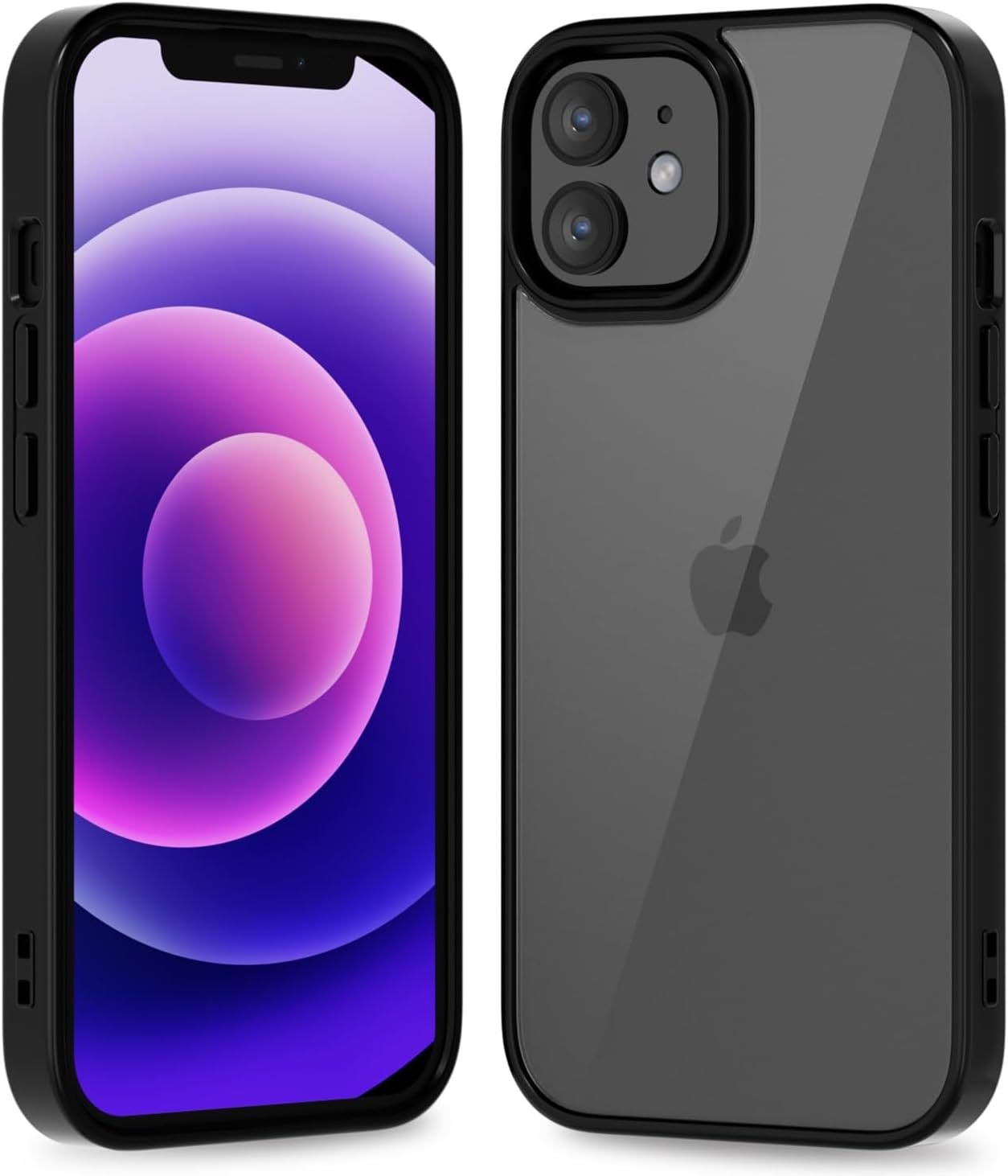 61Lub3mKqTL._AC_SL1500 Thin Slim Clear case for iPhone XR, Transparent Hybrid Hard Shell Plastic & Soft Silicone Rubber Bumper, Non-Yellow Acrylic Protective Lightweight Cover for Women, White