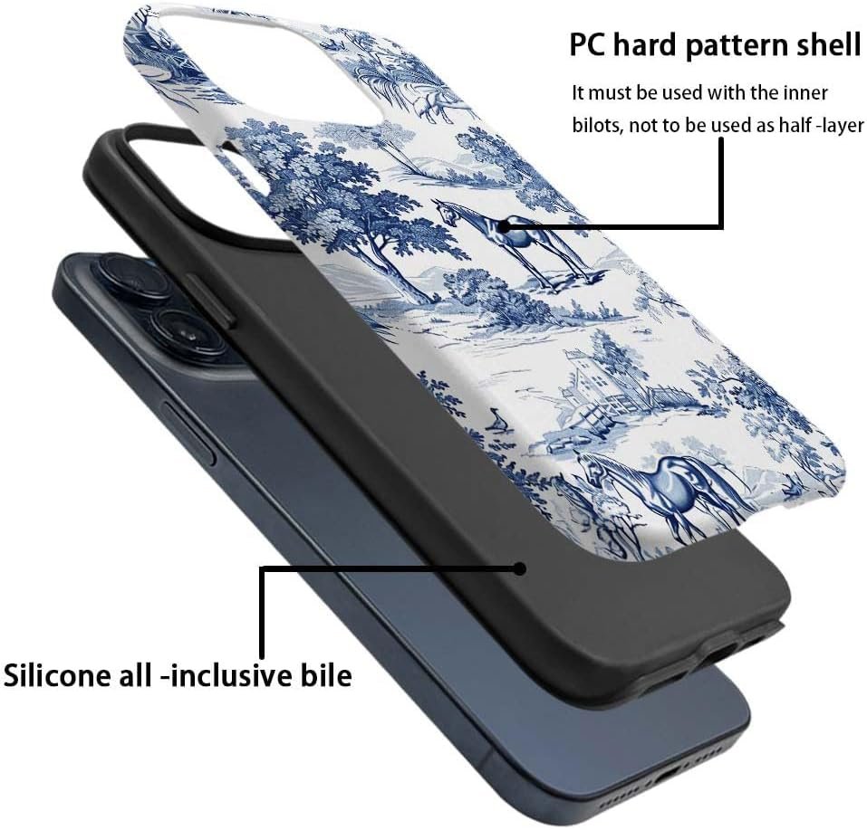 61MPDYxyXvL._AC_SL1000 for iPhone 14 Pro Case,HH2 Wild Desert Horse Manor Hybrid 2 Layer Hard Shell Silicone Protective Pattern Design Case