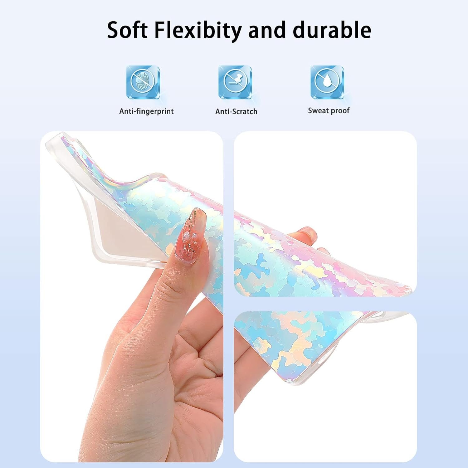 61NLrB9ff5L._AC_SL1500 Square Phone Case for iPhone 13 Pro Max,Bling Glitter Colorful Slim Soft TPU Silicone Mobile Case for Women Girls Men Boys Cute Shockproof iPhone Protective Case 6.7 inch (Shell)