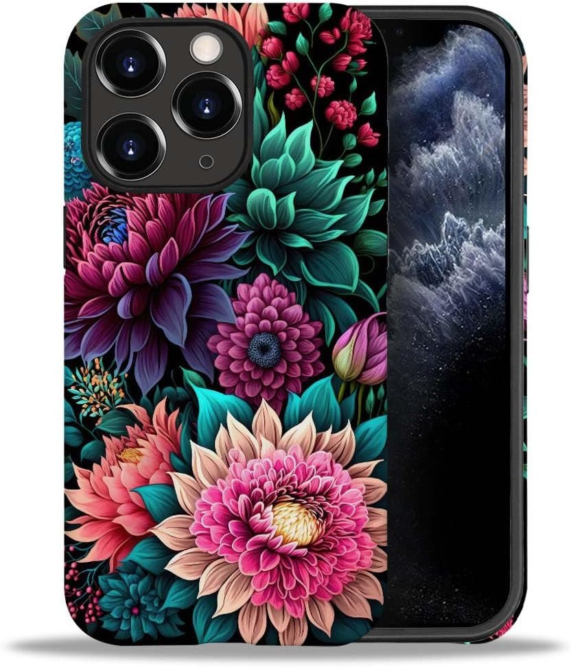 Case Compatible with iPhone 11,Colorful Marble 2 in 1 Phone Case for Women Men,Soft TPU and PC Hard Shell Mixed Two-Layer Protective Phone Case for 11 6.1 Inch