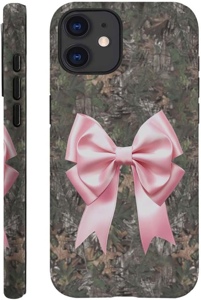 for iPhone 14 Plus Case,HH2 Camouflage Bow Hybrid 2 Layer Hard Shell Silicone Protective Pattern Design Case