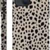 Case Compatible with iPhone 14 Pro Max,Black Polka Dots Marble Pattern-Almond Latte Pattern Design Case for iPhone 14 Pro Max Cases,Dustproof Protective Hybrid 2-Layer Hard Shell Phone Case