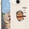 for iPhone 13 Case, Cute Kawaii Panda Pink Liquid Silicone Slim Fit Soft Gel Rubber Protective Phone Cover for Women Girls