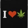 I Love Weed Cute Phone Case Compatible with iPhone 12 Microfiber Shockproof Protective Phone Shell Cover