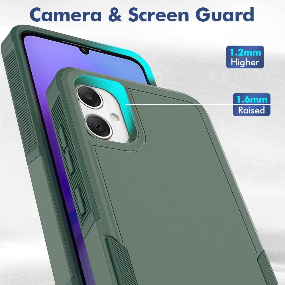 61RB7KxQN7L._AC_SL1000 for Samsung Galaxy A05 Case,Case for Galaxy A05,TPU+PC Dual Layer Shockproof Mobile Case for Galaxy A05 (Dark Green)