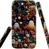 Compatible with for iPhone 15,Spooky Ghosts On Bookshelf Halloween Phone Case for iPhone 15,Scratch Resistant Hybrid 2-Layer Hard Shell Bright Phone Case