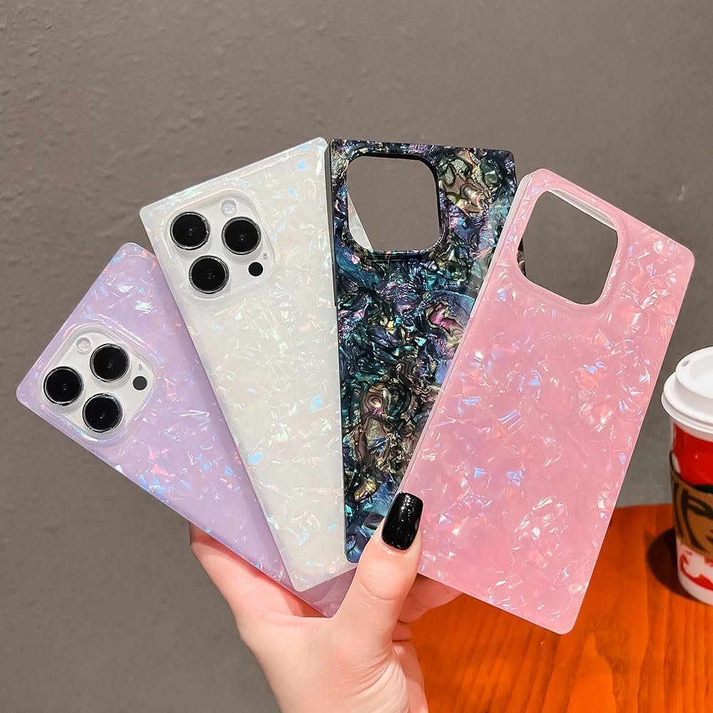 Pearl Pattern Compatible with iPhone 11 Rectangle Edge Case, Slim Soft TPU Silicone Protective Bumper Cases Cover(Pink Pearl,11)