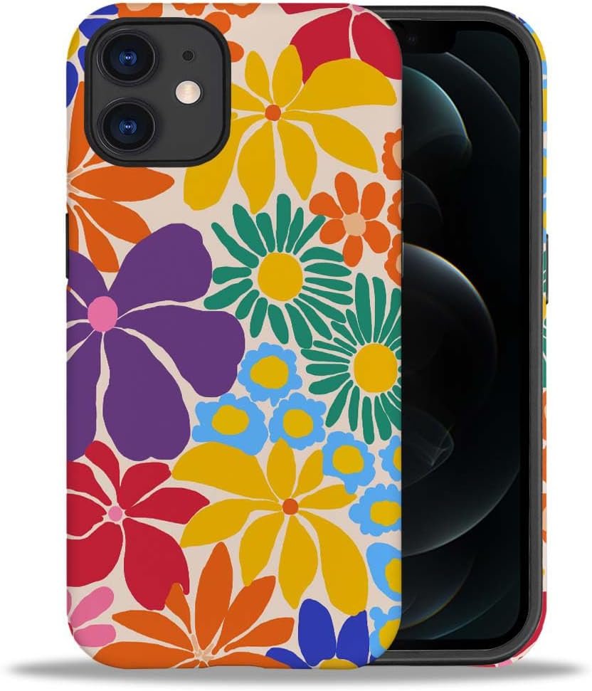 Case Compatible with iPhone 11,Colorful Marble 2 in 1 Phone Case for Women Men,Soft TPU and PC Hard Shell Mixed Two-Layer Protective Phone Case for 11 6.1 Inch