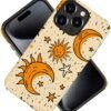 61TeSJK0nML._AC_SL1000 Innovatemee Case Compatible with iPhone 14 Pro Max,Vintage Sun and Star Artwork Phone Case for iPhone 14 Pro Max,Cases for Girls and Boys,Fall Prevention Hybrid 2-Layer Hard Shell Phone Case