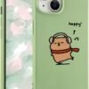 for iPhone 13 Case, Cute Kawaii Panda Pink Liquid Silicone Slim Fit Soft Gel Rubber Protective Phone Cover for Women Girls