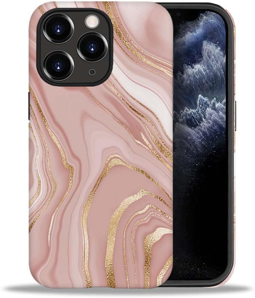 Case Compatible with iPhone 11,Colorful Marble 2 in 1 Phone Case for Women Men,Soft TPU and PC Hard Shell Mixed Two-Layer Protective Phone Case for 11 6.1 Inch