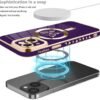 Innovatemee Magnetic Case Designed for iPhone 13 Compatible with MagSafe Wireless Charging,Cute Butterfly Phone Bumper Cover with Camera Lens Protector for Women Girls Men 6.1"- Purple