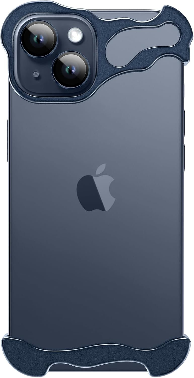 Phone Case for iPhone 13 Pro Phone Case Minimalist Protective Shock Absorption Aerospace Grade Aluminum Shells + Elastomer Inlays Easy Fit (Aluminum Metal Blue)