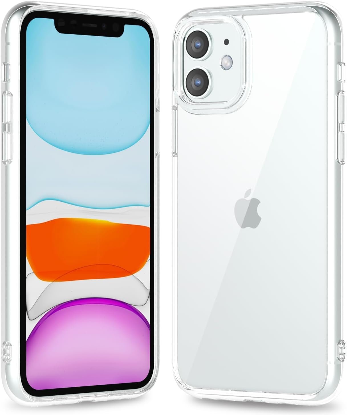 61XzOvSF1xL._AC_SL1500 Thin Slim Clear case for iPhone XR, Transparent Hybrid Hard Shell Plastic & Soft Silicone Rubber Bumper, Non-Yellow Acrylic Protective Lightweight Cover for Women, White