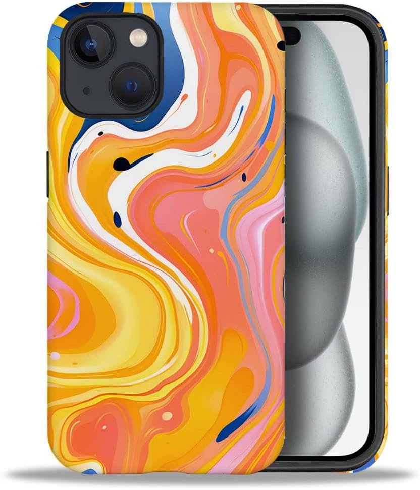 Case Compatible with iPhone 11,Colorful Marble 2 in 1 Phone Case for Women Men,Soft TPU and PC Hard Shell Mixed Two-Layer Protective Phone Case for 11 6.1 Inch