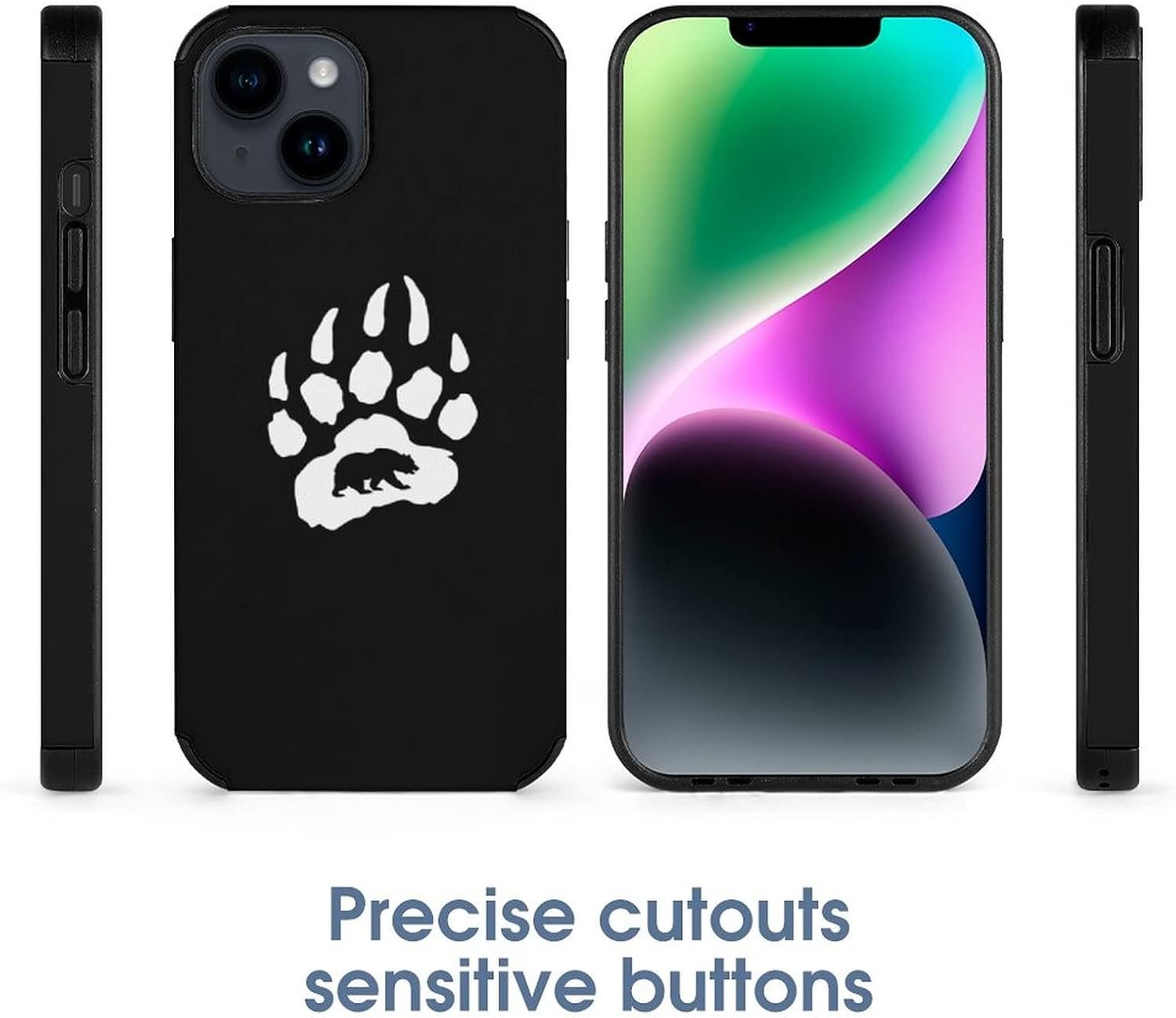 Bear Paw Phone Case Shockproof Protective Cover Mobile Phone Shell Compatible with iPhone 14