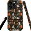 Compatible with for iPhone 15,Spooky Ghosts On Bookshelf Halloween Phone Case for iPhone 15,Scratch Resistant Hybrid 2-Layer Hard Shell Bright Phone Case