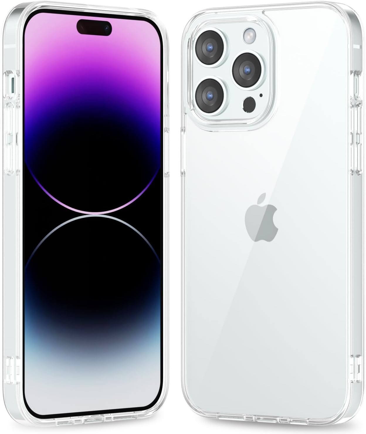 61diCvMnXbL._AC_SL1500 Thin Slim Clear case for iPhone XR, Transparent Hybrid Hard Shell Plastic & Soft Silicone Rubber Bumper, Non-Yellow Acrylic Protective Lightweight Cover for Women, White