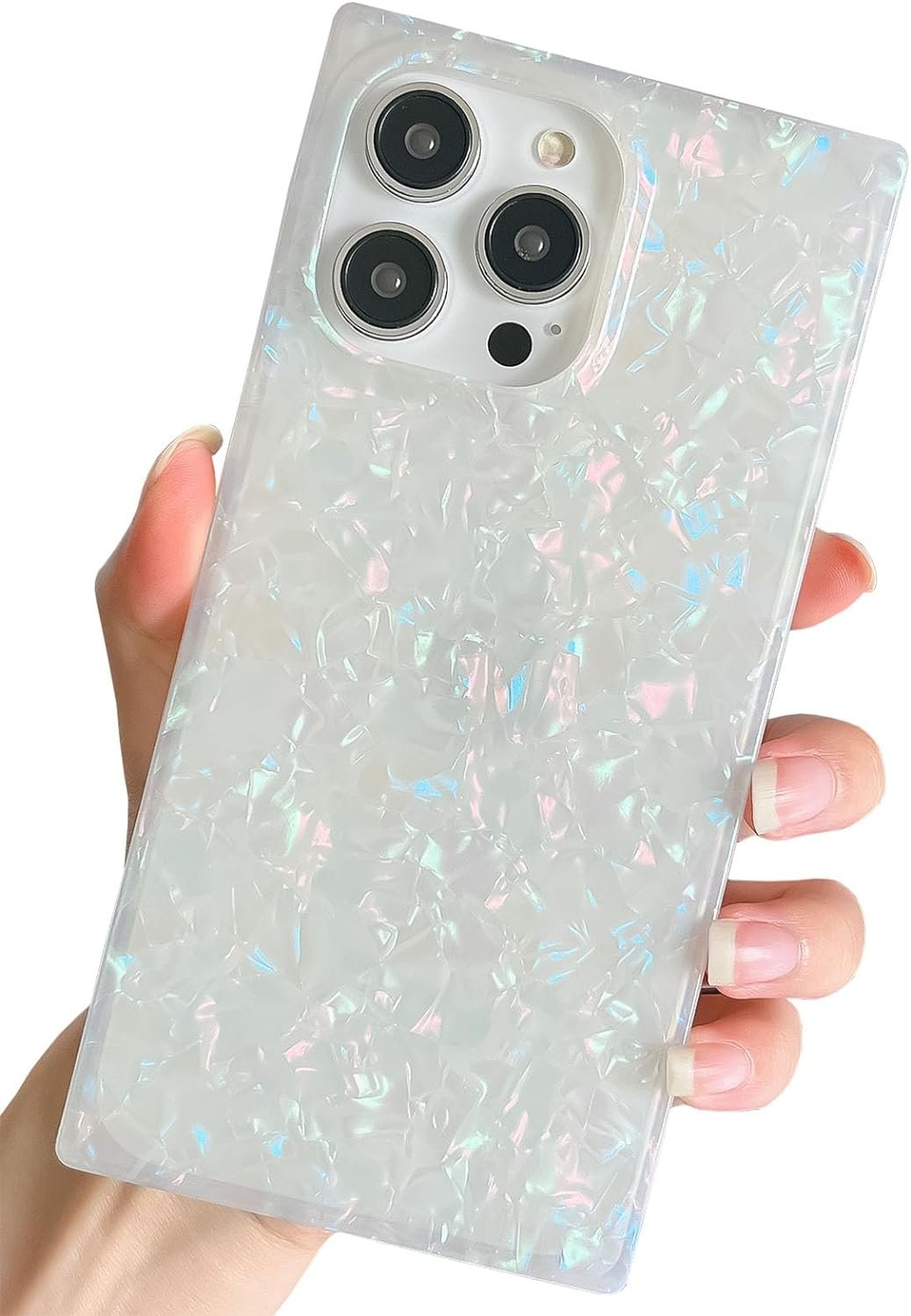 Pearl Pattern Compatible with iPhone 11 Rectangle Edge Case, Slim Soft TPU Silicone Protective Bumper Cases Cover(Pink Pearl,11)