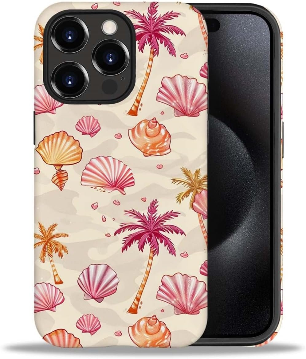 Case Compatible with iPhone 15 Pro Max Case,A Shell Shell by The Sea Full Pattern Plastic Soft TPU Case for iPhone 15 Pro Max Case,Double Protection Corner Case for iPhone 15 Pro Max 6.7-inch