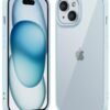 61ee0Dy7NAL._AC_SL1500 Thin Slim Clear case for iPhone XR, Transparent Hybrid Hard Shell Plastic & Soft Silicone Rubber Bumper, Non-Yellow Acrylic Protective Lightweight Cover for Women, White