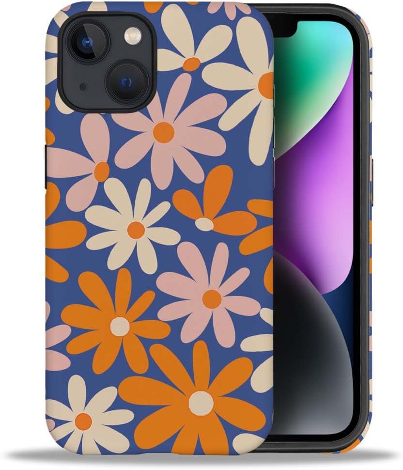 61exYjEKnFL._AC_SL1000 Phone Case Compatible with iPhone 14 Plus Case,Hybrid 2 Layer PC Hard Shell + Silicone Protective Case, White Gold Marble Scratch-Resistant Shockproof Cover for iPhone 14 Plus