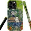 Compatible with for iPhone 15,Spooky Ghosts On Bookshelf Halloween Phone Case for iPhone 15,Scratch Resistant Hybrid 2-Layer Hard Shell Bright Phone Case