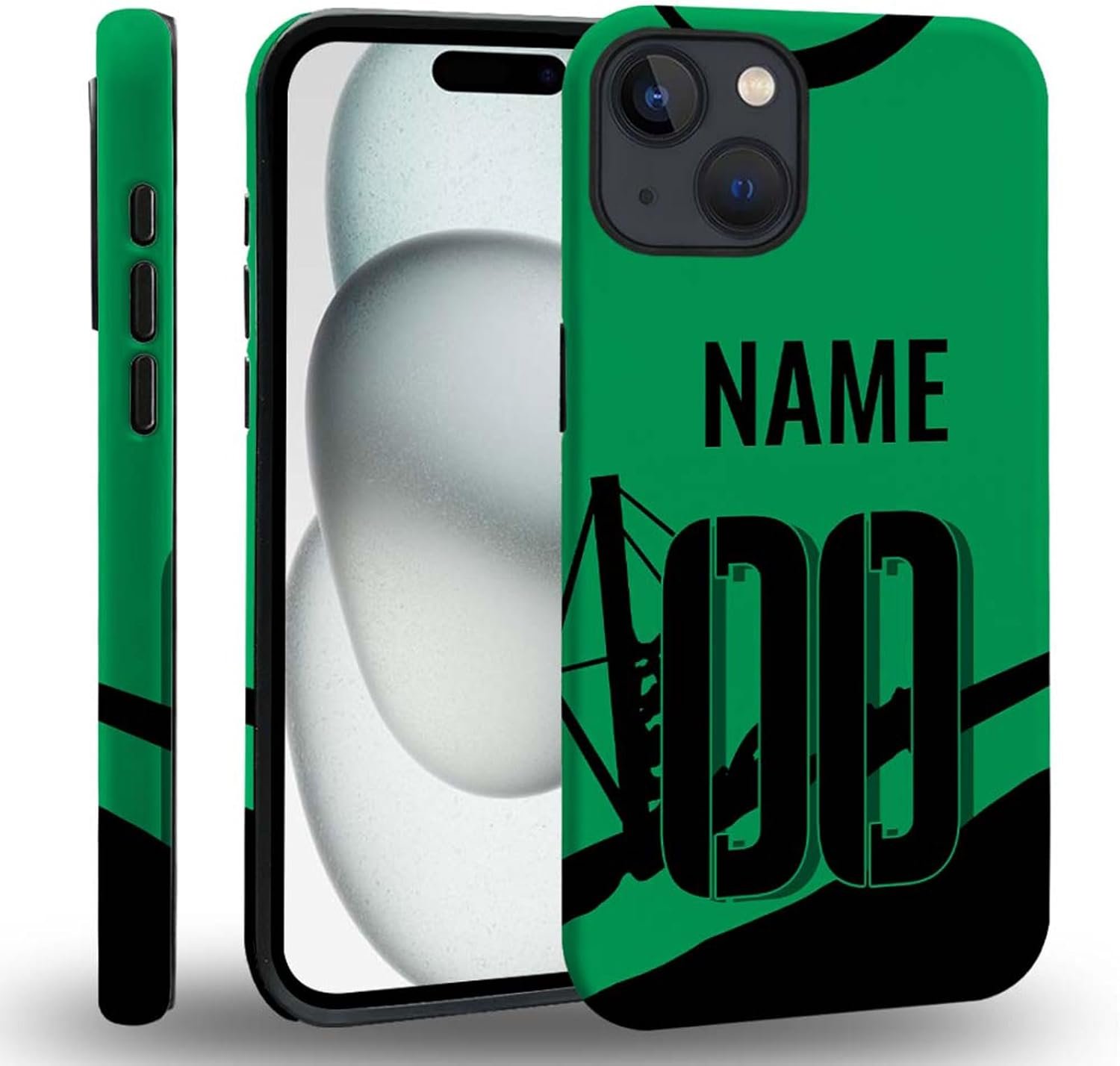 case Compatible with iPhone 13, Dark Blue Steed and Cactus Mix Two Layers of Protective Hard Shell Clear Design and dust-Proof. Suitable for iPhone 13