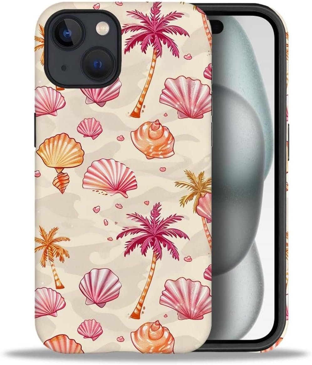 Case Compatible with iPhone 15 Pro Max Case,A Shell Shell by The Sea Full Pattern Plastic Soft TPU Case for iPhone 15 Pro Max Case,Double Protection Corner Case for iPhone 15 Pro Max 6.7-inch