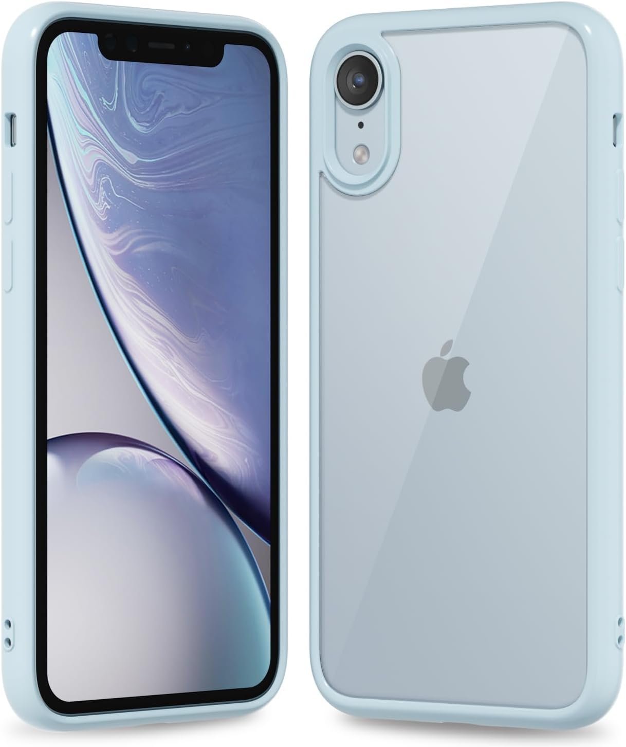 61h_Da0vlPL._AC_SL1500 Thin Slim Clear case for iPhone XR, Transparent Hybrid Hard Shell Plastic & Soft Silicone Rubber Bumper, Non-Yellow Acrylic Protective Lightweight Cover for Women, White