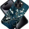 Innovatemee Case Compatible with iPhone 15 Pro Max,Almond Blossoms Artwork Phone Case for iPhone 15 Pro Max,Cases for Girls and Boys,Fall Prevention Hybrid 2-Layer Hard Shell Phone Case