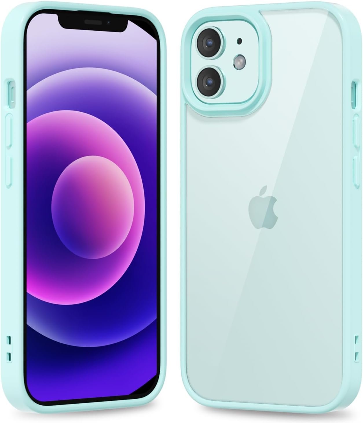 61k6chGeuzL._AC_SL1500 Thin Slim Clear case for iPhone XR, Transparent Hybrid Hard Shell Plastic & Soft Silicone Rubber Bumper, Non-Yellow Acrylic Protective Lightweight Cover for Women, White