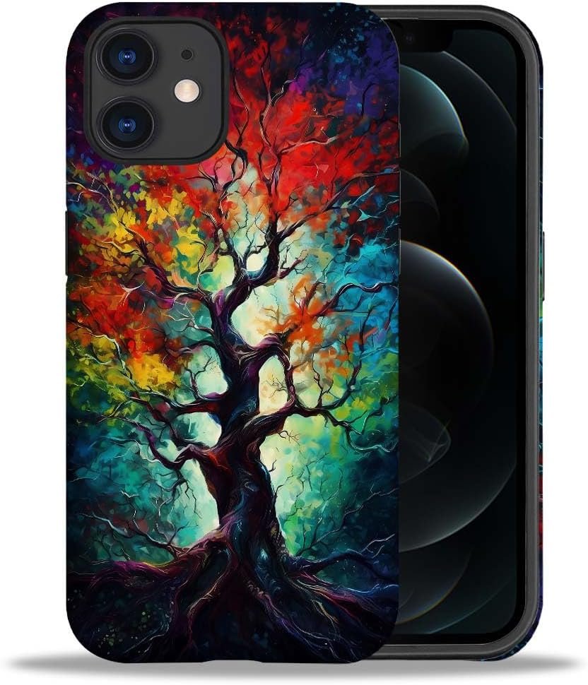 Case Compatible with iPhone 11,Colorful Marble 2 in 1 Phone Case for Women Men,Soft TPU and PC Hard Shell Mixed Two-Layer Protective Phone Case for 11 6.1 Inch