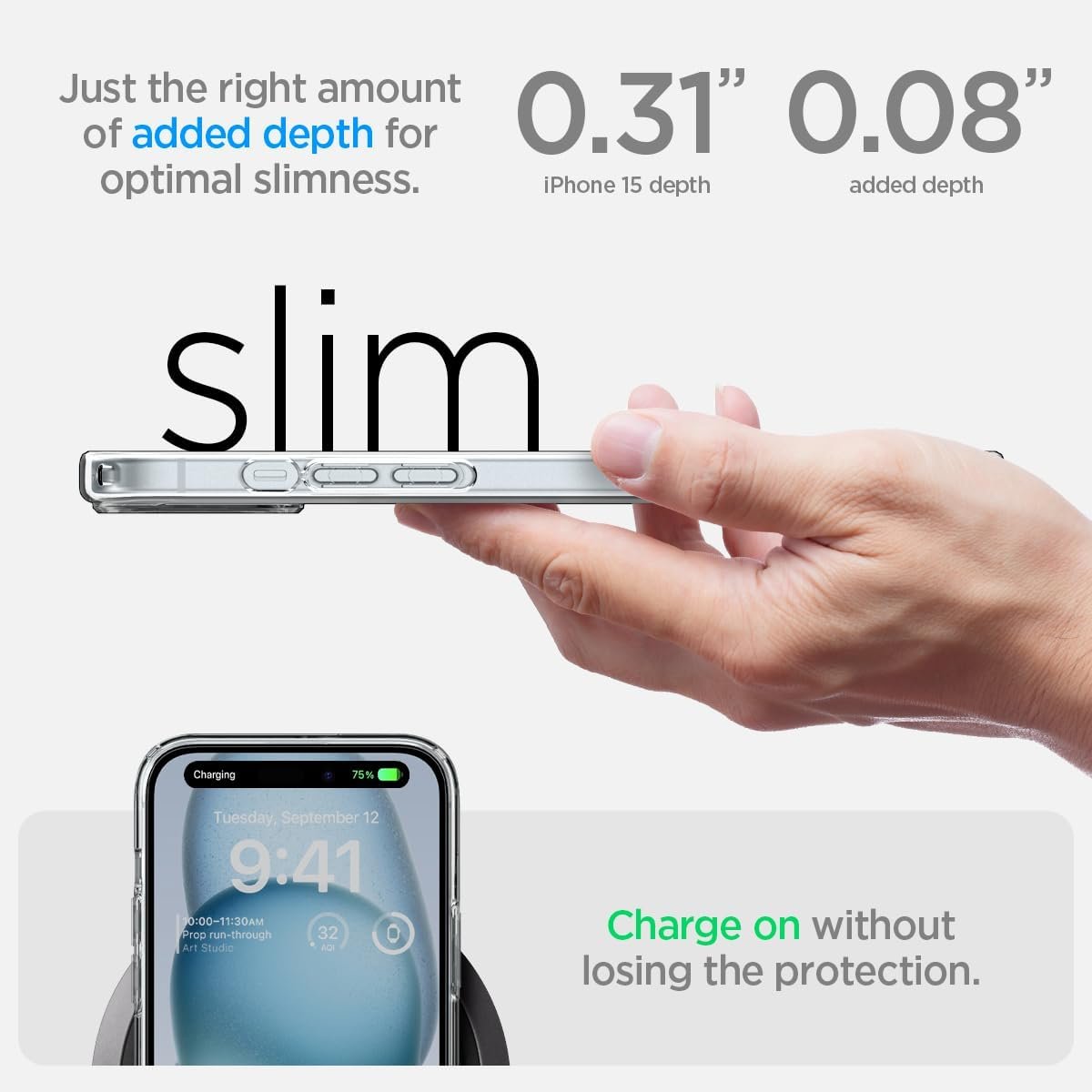 For iPhone 15 Case (2023) [Anti-Yellowing], [Military-Grade Protection] - Crystal Clear