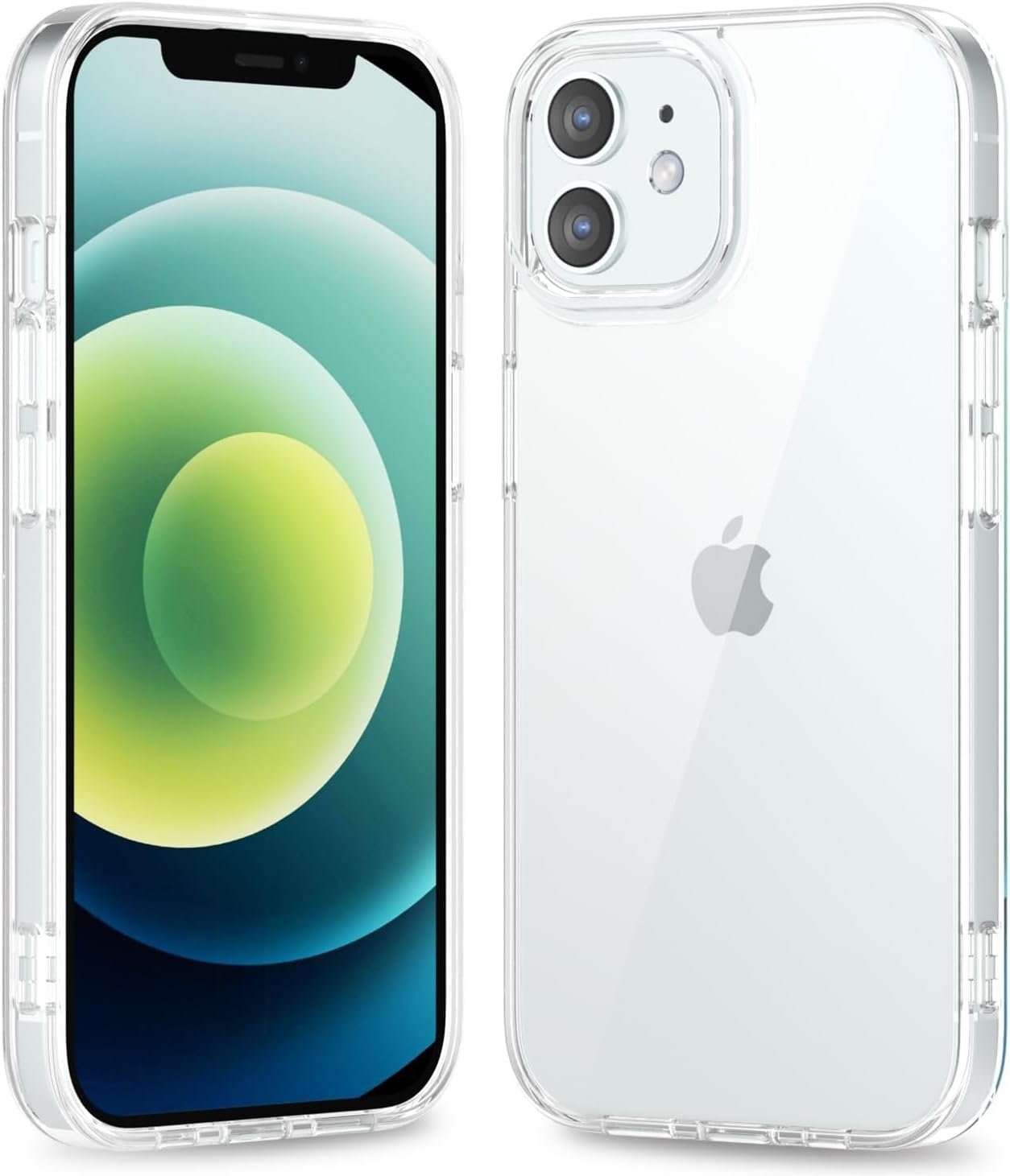 61mEhkFiWzL._AC_SL1500 Thin Slim Clear case for iPhone XR, Transparent Hybrid Hard Shell Plastic & Soft Silicone Rubber Bumper, Non-Yellow Acrylic Protective Lightweight Cover for Women, White