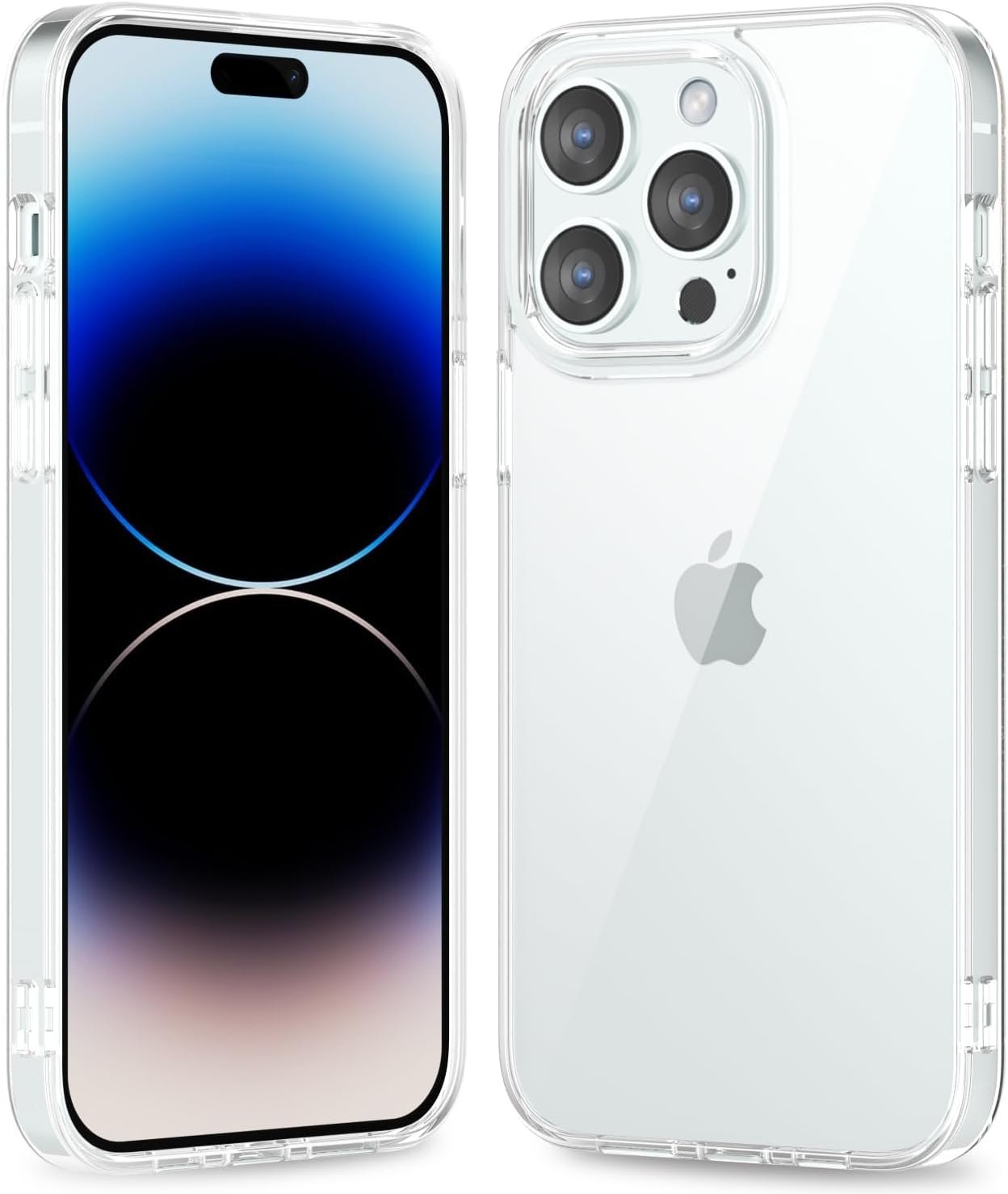 61o3g76iG7L._AC_SL1500 Thin Slim Clear case for iPhone XR, Transparent Hybrid Hard Shell Plastic & Soft Silicone Rubber Bumper, Non-Yellow Acrylic Protective Lightweight Cover for Women, White