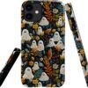 Compatible with for iPhone 15,Spooky Ghosts On Bookshelf Halloween Phone Case for iPhone 15,Scratch Resistant Hybrid 2-Layer Hard Shell Bright Phone Case