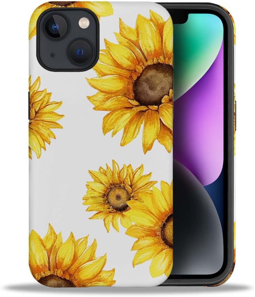 61pRrifHVwL._AC_SL1000 Phone Case Compatible with iPhone 14 Plus Case,Hybrid 2 Layer PC Hard Shell + Silicone Protective Case, White Gold Marble Scratch-Resistant Shockproof Cover for iPhone 14 Plus