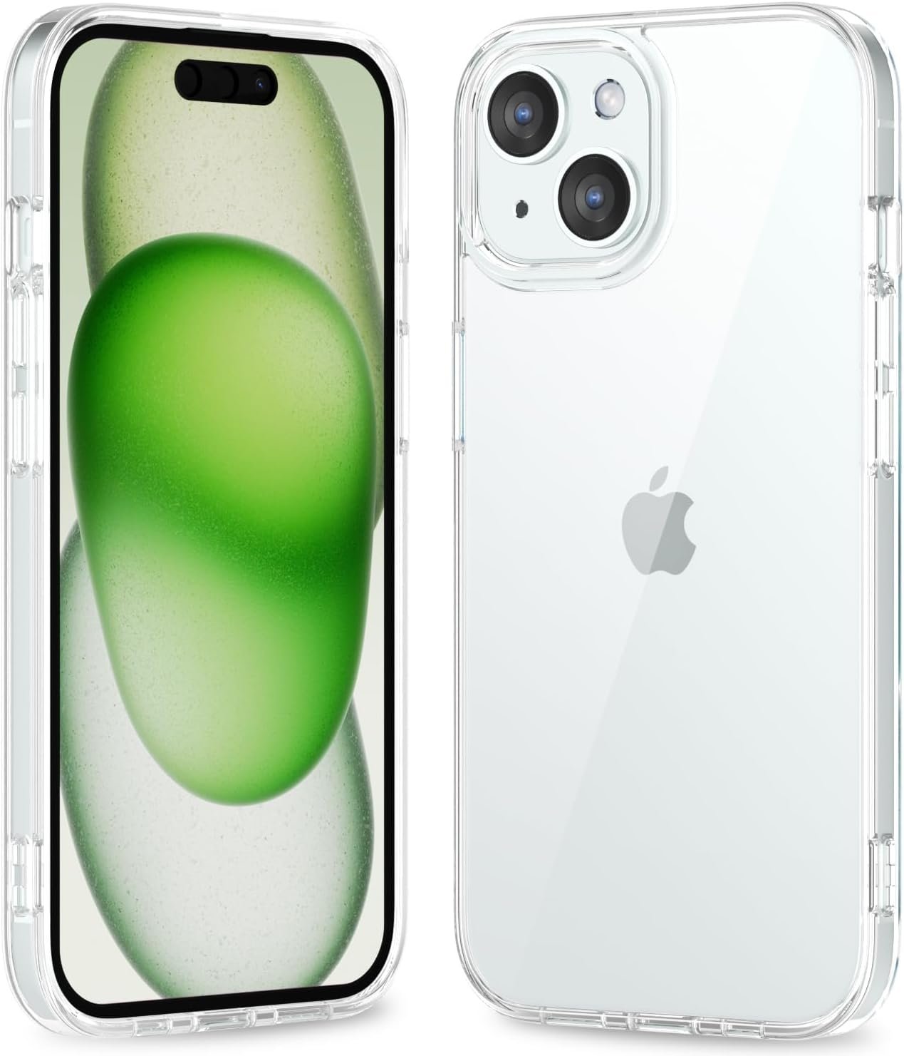 61pweRpxRXL._AC_SL1500 Thin Slim Clear case for iPhone XR, Transparent Hybrid Hard Shell Plastic & Soft Silicone Rubber Bumper, Non-Yellow Acrylic Protective Lightweight Cover for Women, White