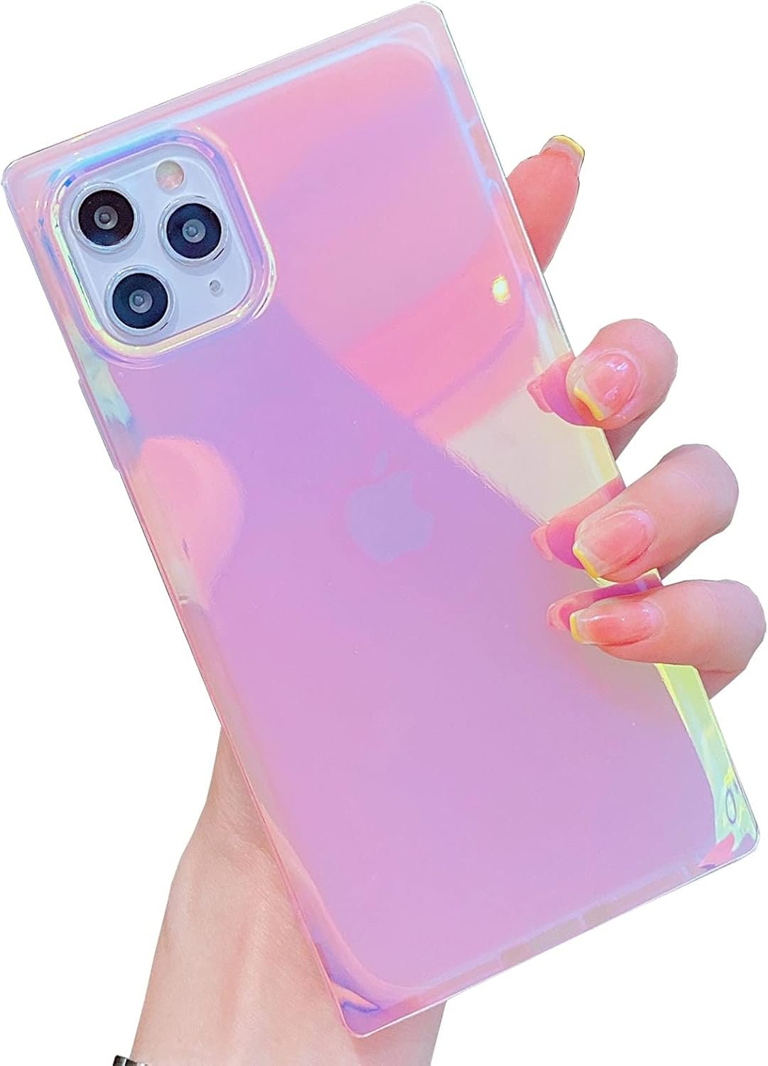 Pearl Pattern Compatible with iPhone 11 Rectangle Edge Case, Slim Soft TPU Silicone Protective Bumper Cases Cover(Pink Pearl,11)