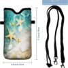 Universal Neoprene Cell Phone Pouch 7.1 X 4 in Mobile Protection Case Bag with Crossbody Strap/Neck Lanyard Beach Starfish Shells