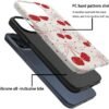 for iPhone 14 Plus Case,HH2 Red Cherry Bows Hybrid 2 Layer Hard Shell Silicone Protective Pattern Design Case