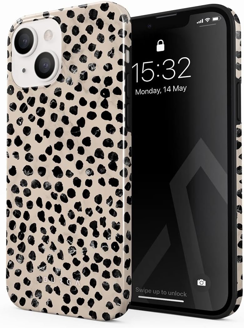 Phone Case Compatible with iPhone 14 Plus - Hybrid 2-Layer Hard Shell + Silicone Protective Case - Blue Hearts Love Kiss Amor - Scratch-Resistant Shockproof Cover