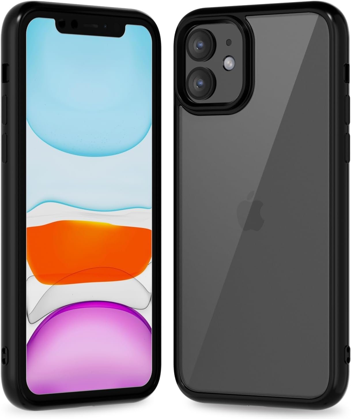 61zL8VqWt0L._AC_SL1500 Thin Slim Clear case for iPhone XR, Transparent Hybrid Hard Shell Plastic & Soft Silicone Rubber Bumper, Non-Yellow Acrylic Protective Lightweight Cover for Women, White