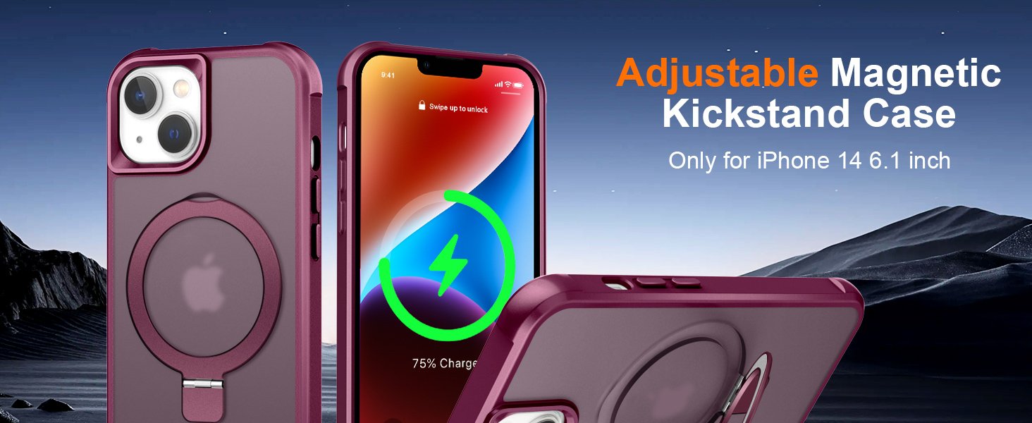 iPhone case with stand magsafe ring magnetic