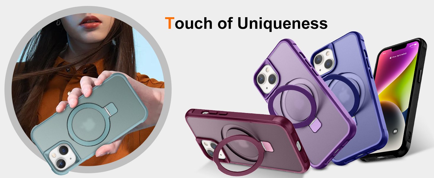 iPhone case with stand magsafe ring magnetic