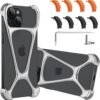 Phone Case Compatible with iPhone 15 Pro Frameless Minimalist Protective Shock Absorption Aerospace Grade Aluminum Shells + Four Corners for Collision Avoidance Elastomer Inlays