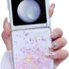 Compatible with Galaxy Flip 6 Case Women Girls Flexible TPU Sequin Sparkle Glitter Shockproof Protective Phone Cover for Galaxy Z Flip 6 (Shell Colorful)